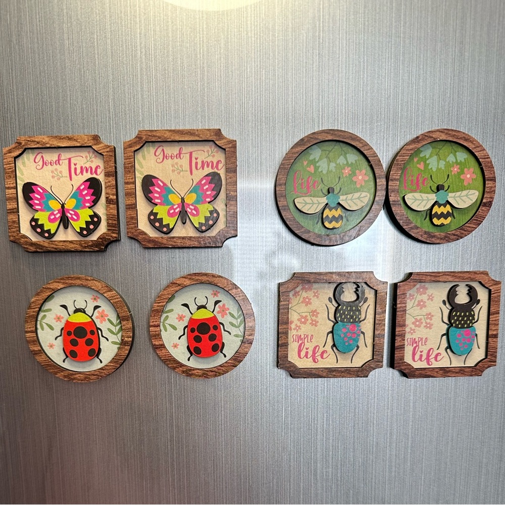 6 Handcrafted Insect - Themed Magnets 🐞🪲🐝🦋